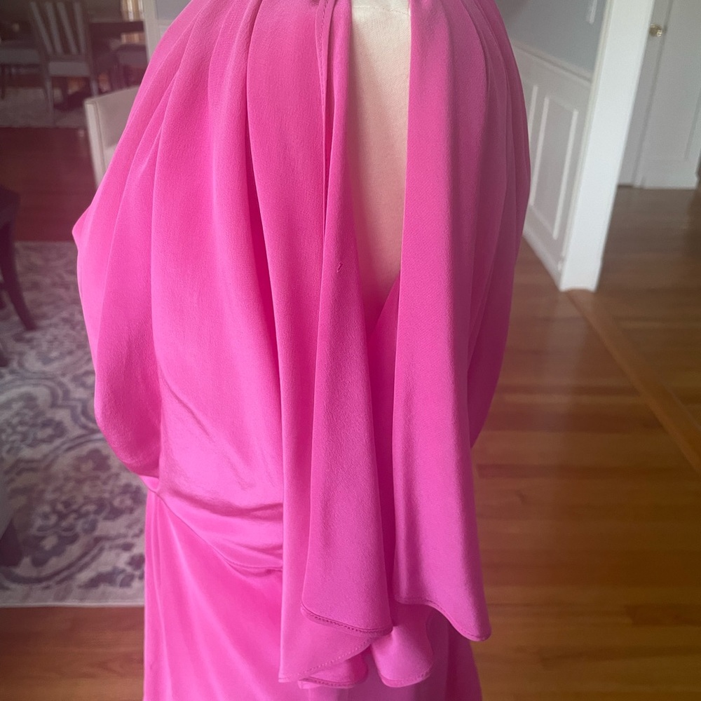 Chelsea Flower silk top in “Barbie” pink